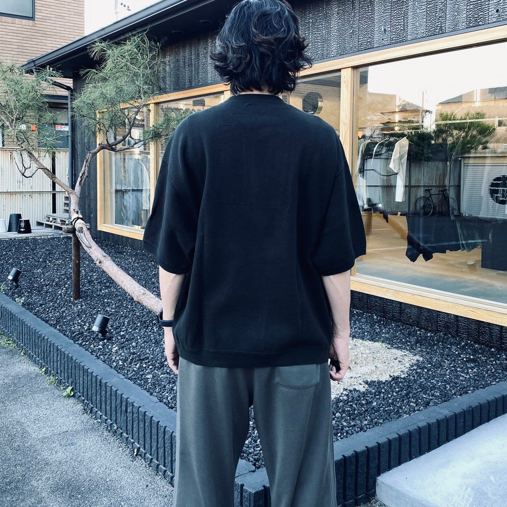 DBL KNIT SHORT SLEEVE CREW NECK #BLACK [CES29CS23]
