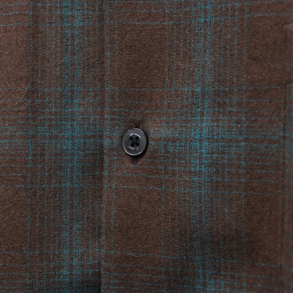 PENDLETON | WOOL OMBRE CHECK OPEN COLLAR SHIRT L/S ( TYPE-3 ) #BROWN-BLUE [25FW-WMS-PE03]