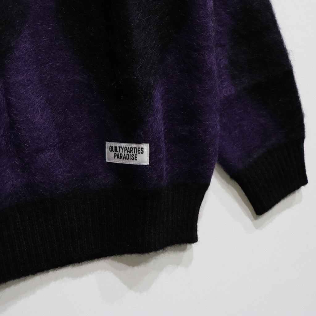 DIAMOND MOHAIR CREW NECK SWEATER #PURPLE [23FW-WMK-KN18]