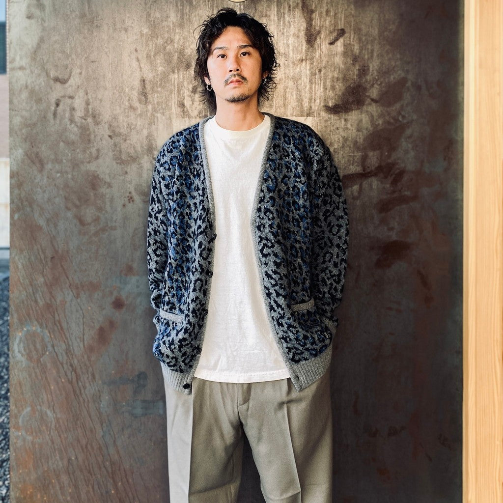 LEOPARD MOHAIR CARDIGAN #GRAY [25FW-WMK-KN08] - cocorozashi 三重県