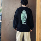 WASHED MIDDLE WEIGHT CREW NECK SWEAT SHIRT ( TYPE-3 ) #BLACK/GREEN [26FWE-WMC-SS05]
