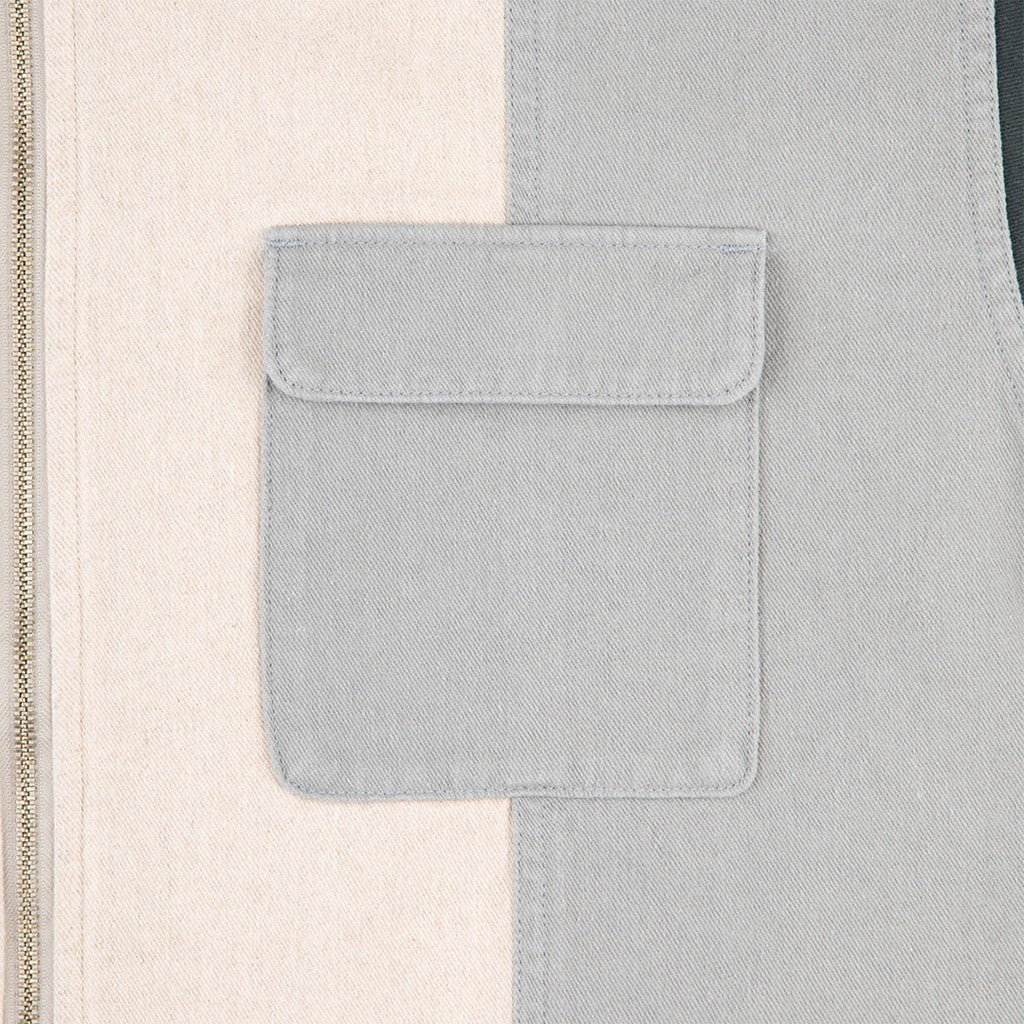 STRIPE CUT SHORT SHIRT JACKET #GREY [CES29JK21]