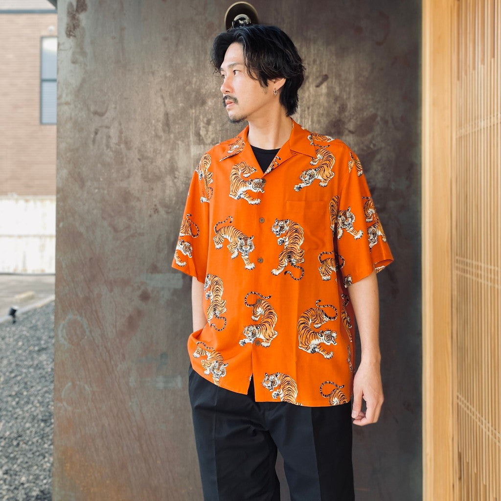 TIM LEHI | HAWAIIAN SHIRT S/S ( TYPE-3 ) #ORANGE [26SSE-WMS-HI04