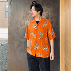 TIM LEHI | HAWAIIAN SHIRT S/S ( TYPE-3 ) #ORANGE [26SSE-WMS-HI04]