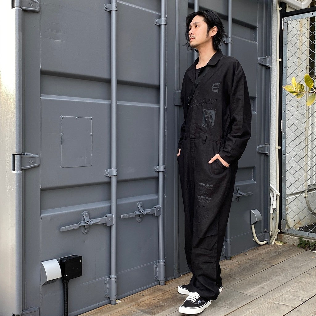 大麻連身褲 #黑色 [24SS-B04]