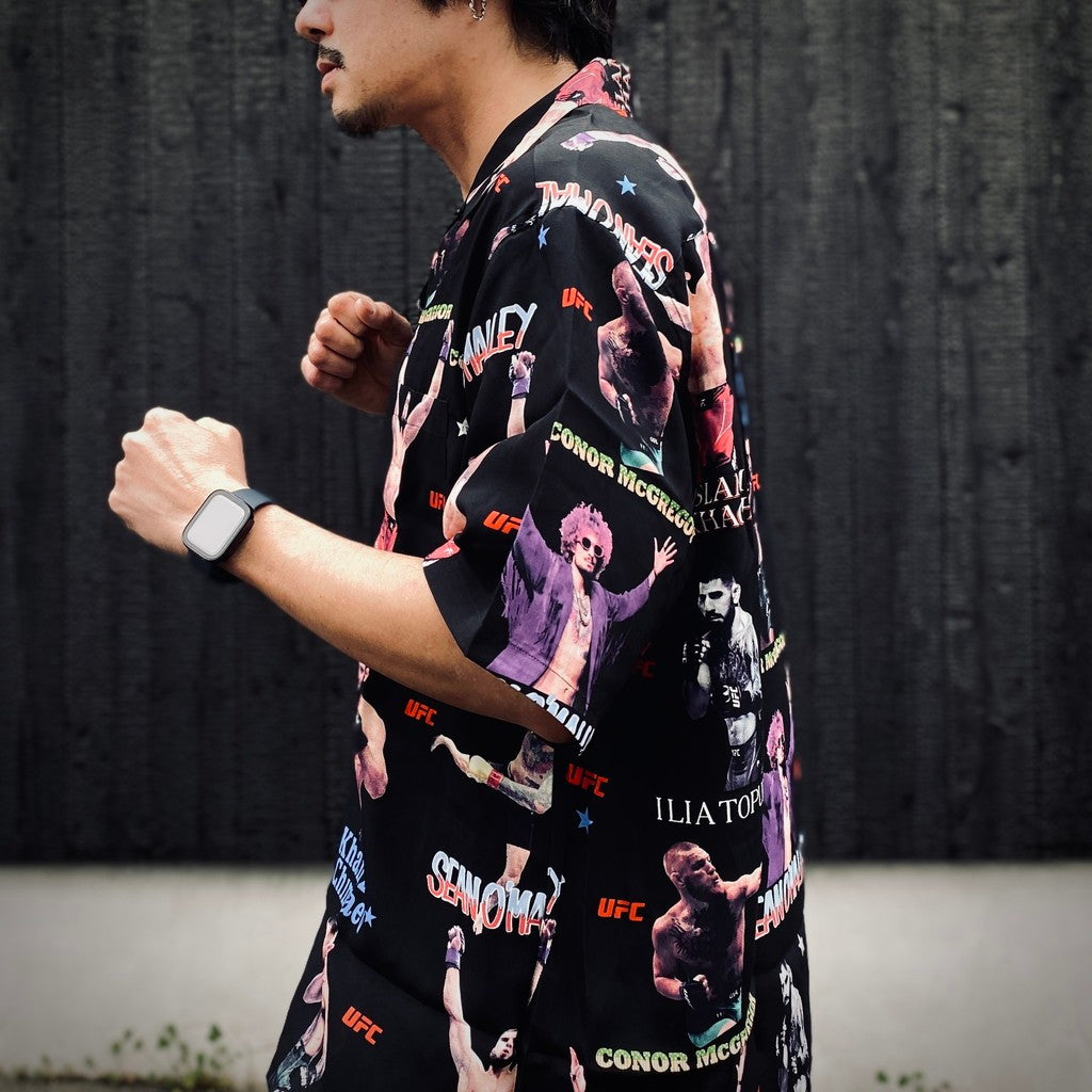 UFC | S/S HAWAIIAN SHIRT ( TYPE-1 ) #BLACK [UFC-WM-HI01]