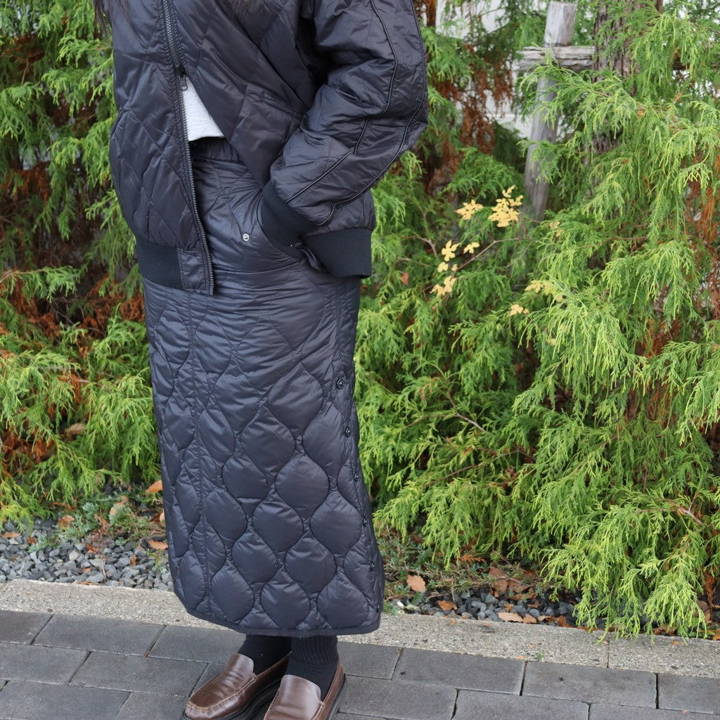 MILITARY SNAP BUTTON DOWN SKIRT（SOFT SHELL） #BLACK [TAION-W150LSSKML-1]