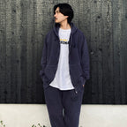 WASHED MIDDLE WEIGHT FULL ZIP HOODED SWEAT SHIRT #PURPLE [26SS-WMC-SS04]