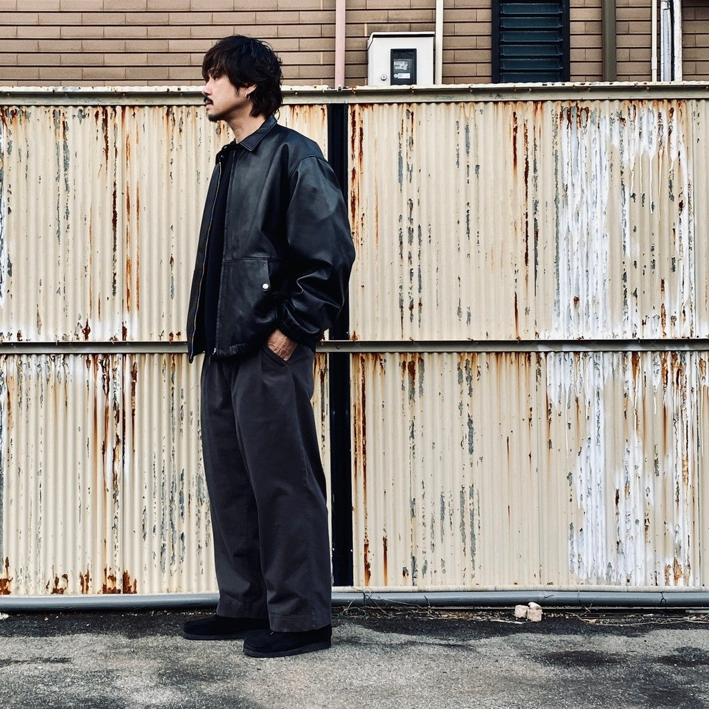 2TUCK WIDE CUT&SEW PANTS #GRAY [AY-1027]