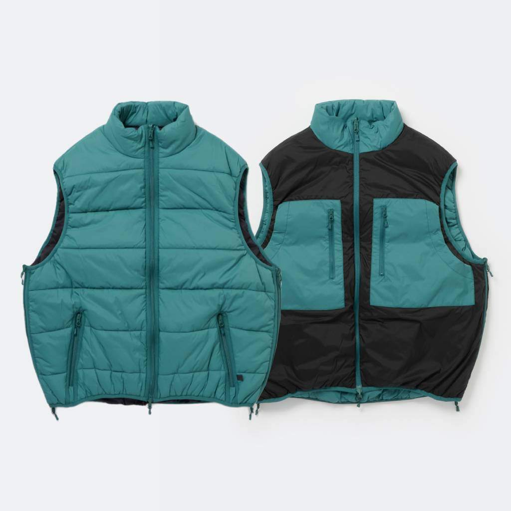 TECH REVERSIBLE CLIMBERS PUFF VEST #EMERALD GREEN×BK [BW-23025W]