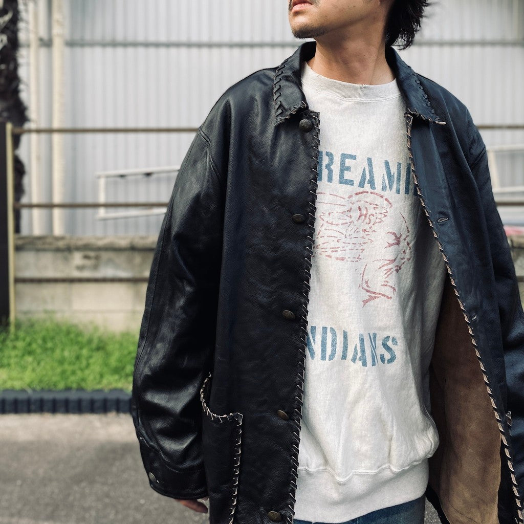 編織皮革連身工作服 #黑色 [BW252-BLC]