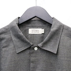 Micro Plaid Open Collar Shirt #Grey [SD26F-SH02]