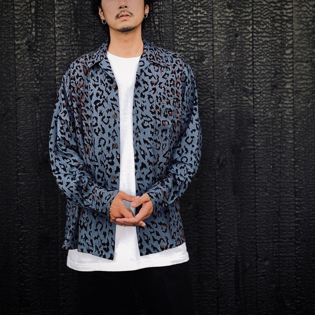 夏威夷長袖襯衫（3 型）#L-紫色 [25FW-WMS-HI03]