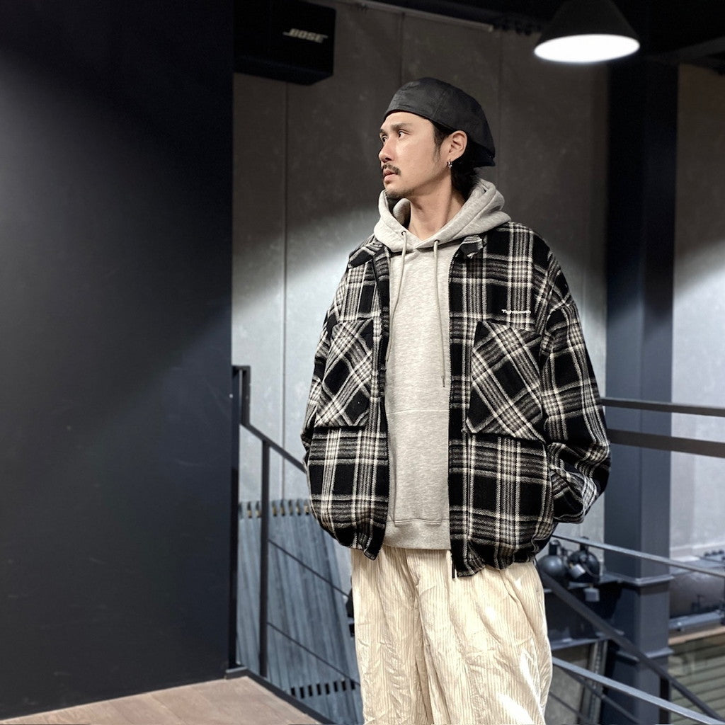 PLAID FLANNEL SWING TOP #BLACK [FW23-JK10] – cocorozashi