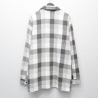格紋法蘭絨襯衫 #灰×白 [BW252-CFS]