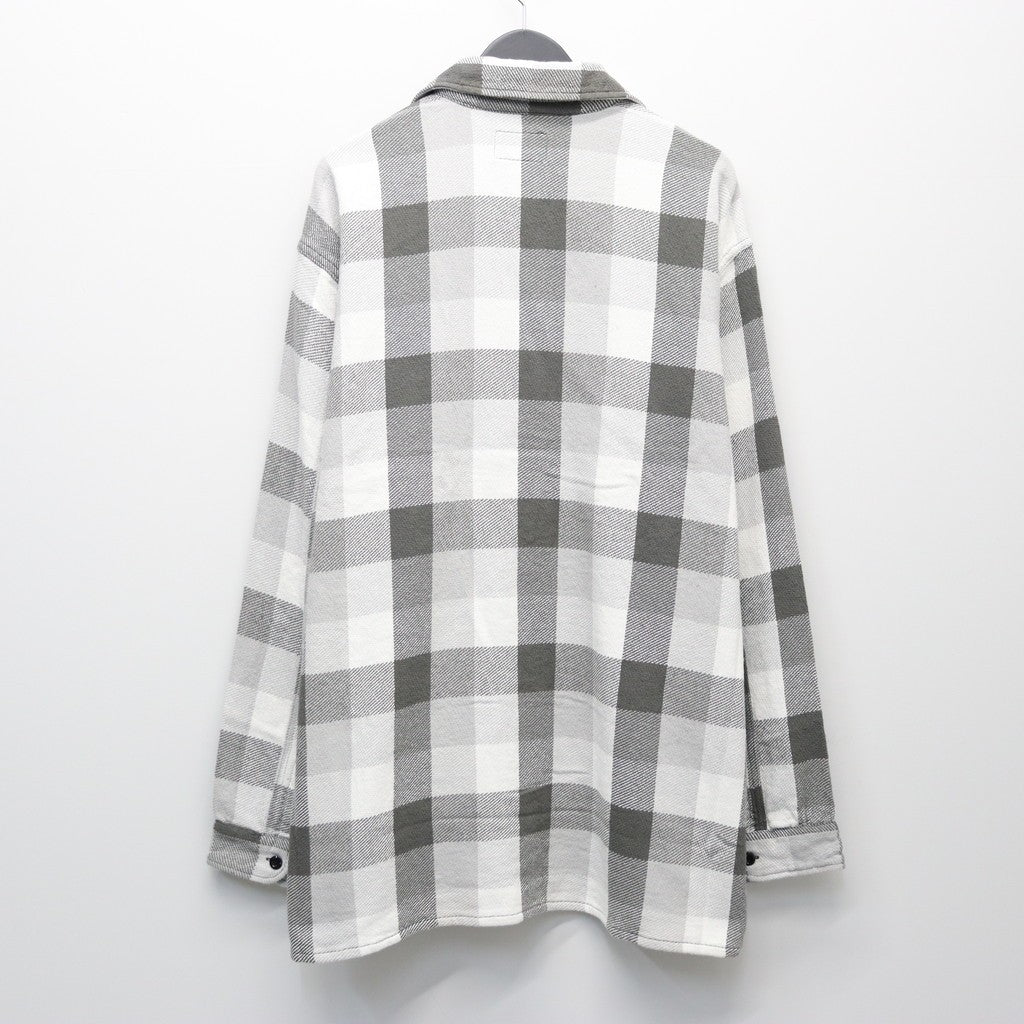 格紋法蘭絨襯衫 #灰×白 [BW252-CFS]