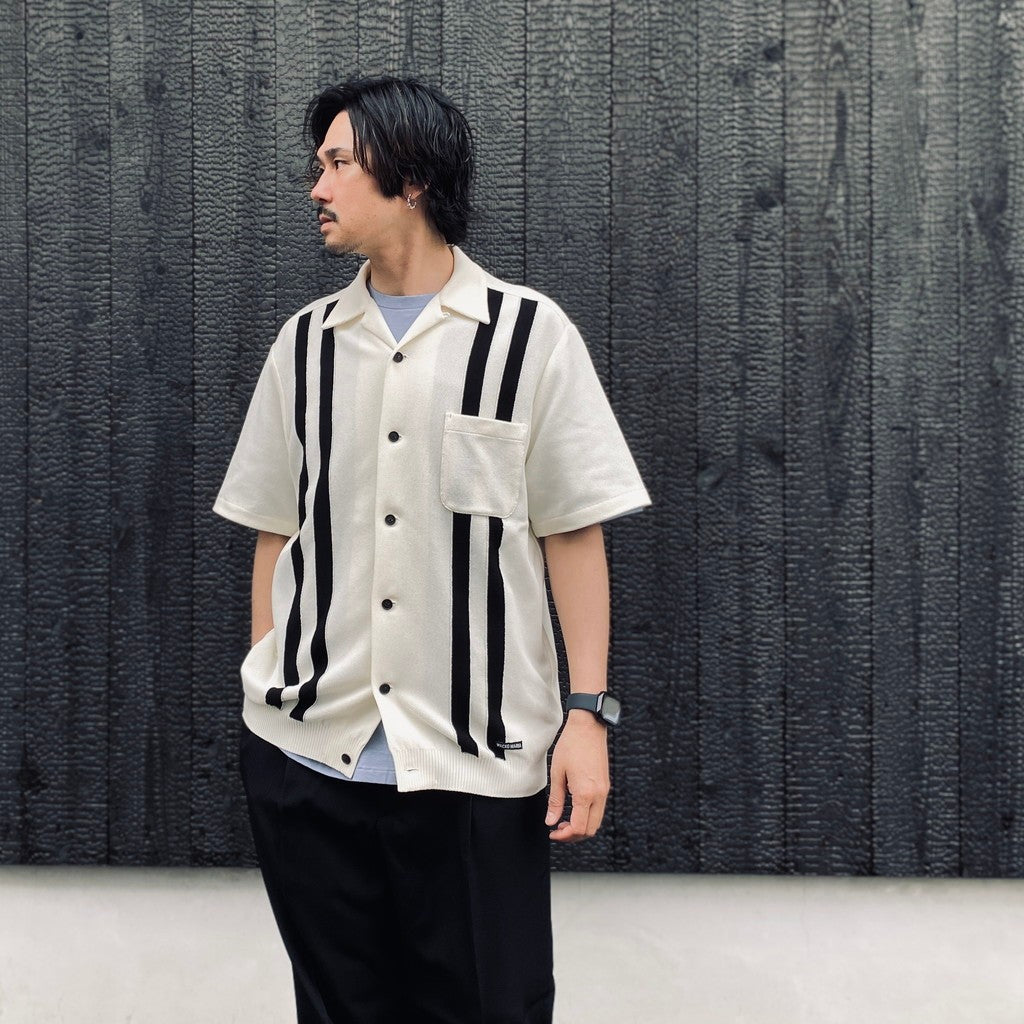 KNIT SHIRT ( TYPE-1 ) #WHITE [26SS-WMK-KN01] - cocorozashi 三重県
