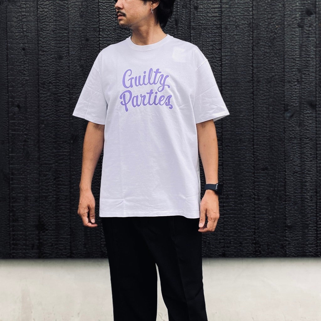 WASHED HEAVY WEIGHT CREW NECK T-SHIRT ( TYPE-15 ) #WHITE / PURPLE [26FW-WMT-WT18]