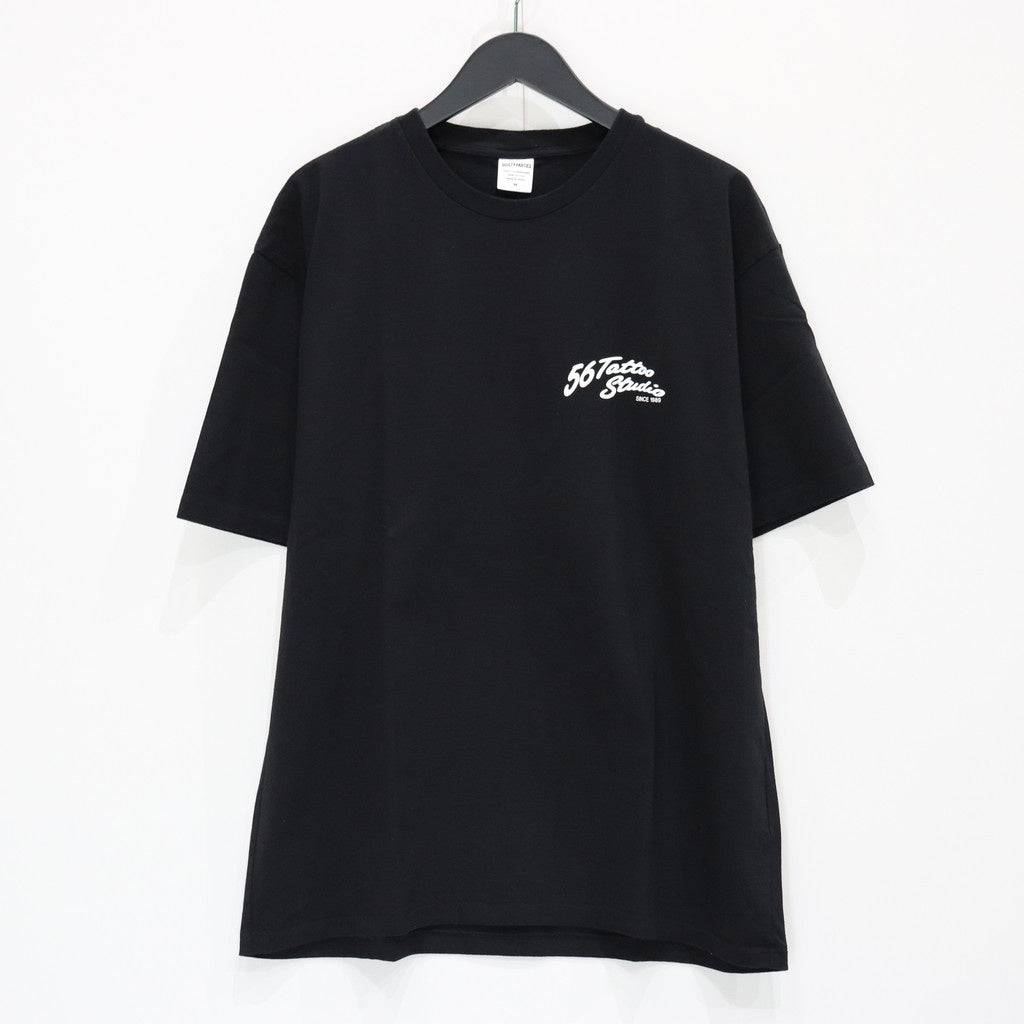56 TATTOO STUDIO | WASHED HEAVY WEIGHT CREW NECK T-SHIRT #BLACK [56TS-WM-WT01]