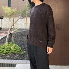 MIX MOHAIR CREW NECK SWEATER #BROWN [26FW-WMK-KN03]
