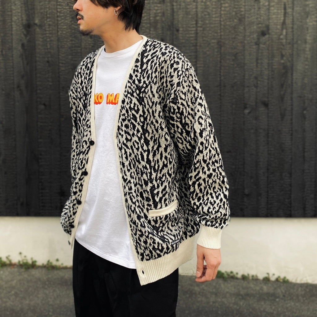LEOPARD JACQUARD CARDIGAN ( TYPE-1 ) #WHITE [26SS-WMK-KN14]