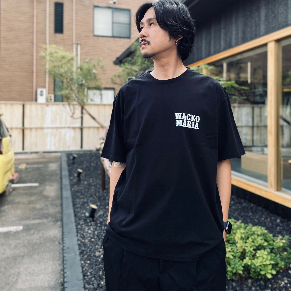 トップス WACKO MARIA WASHED HEAVY WEIGHT T-SHIRT WASHED HEAVY WEIGHT CREW NECK T-SHIRT ( TYPE-7 ) #BLACK [26SS-WMT