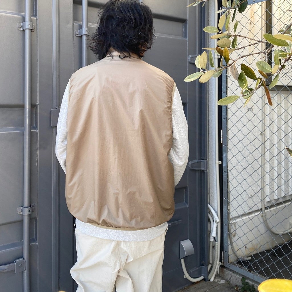 TECH REVERSIBLE WIND SHIELD VEST #BEIGE [BJ-23024] - cocorozashi