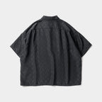 CHECKER PLATE HALF ZIP SHIRT #BLACK [SS24-S03]