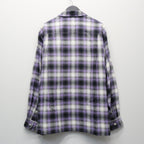 OMBRE CHECK OPEN COLLAR SHIRT L/S (TYPE-1) #PURPLE [25FW-WMS-OC05]