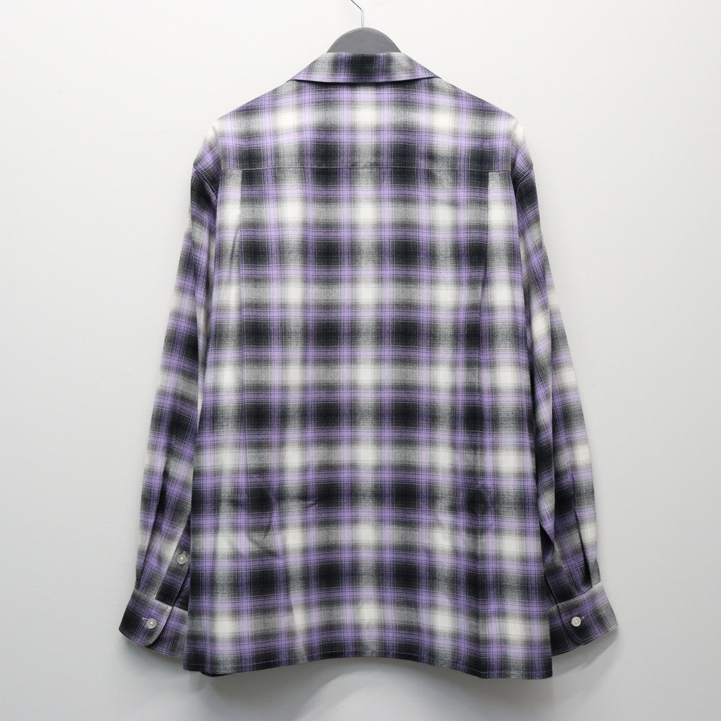 OMBRE CHECK OPEN COLLAR SHIRT L/S (TYPE-1) #PURPLE [25FW-WMS-OC05]