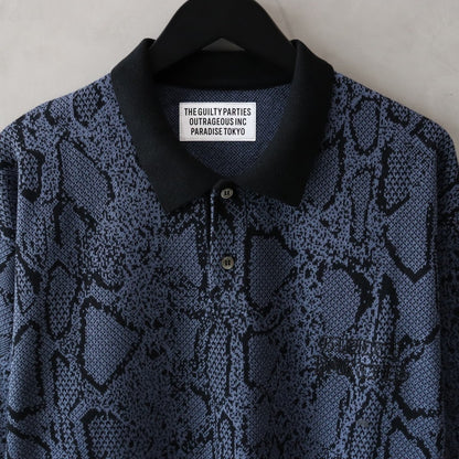 PYTHON KNIT POLO SHIRT #NAVY [24SS-WMK-KN11]