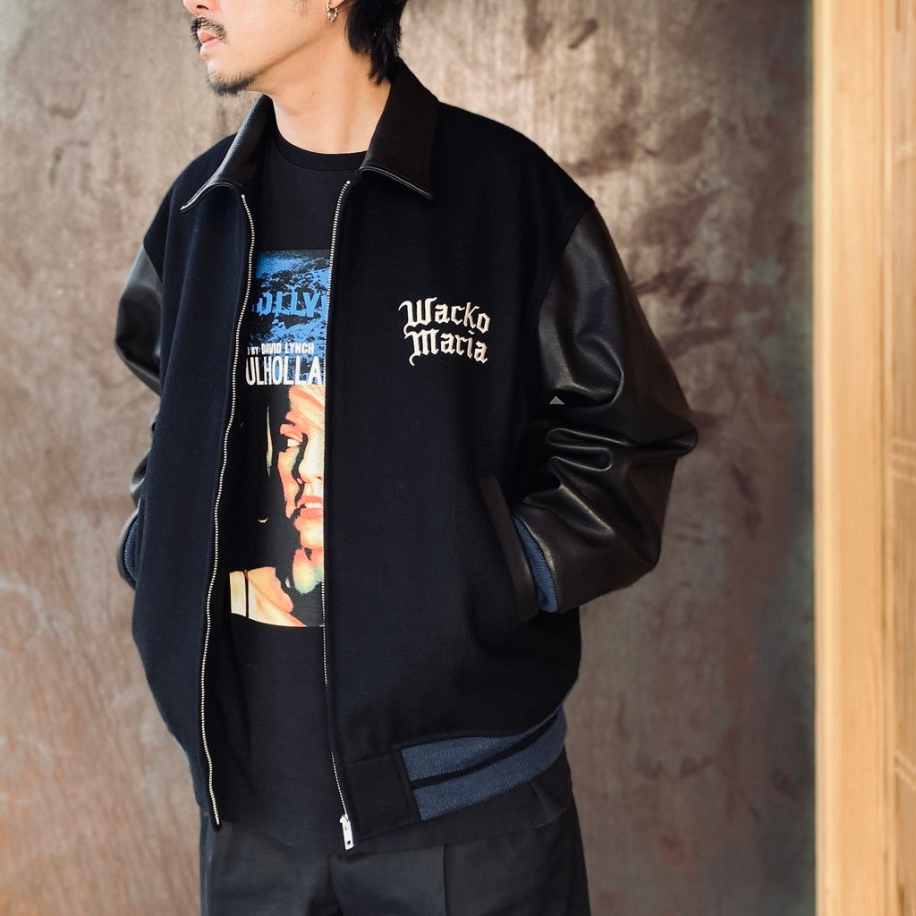 LEATHER VARSITY JACKET ( TYPE-1 ) #BLACK [26SS-WMO-BL05
