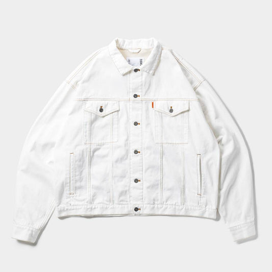 LABEL LOGO DENIM JACKET #WHITE [FW24-JK07]