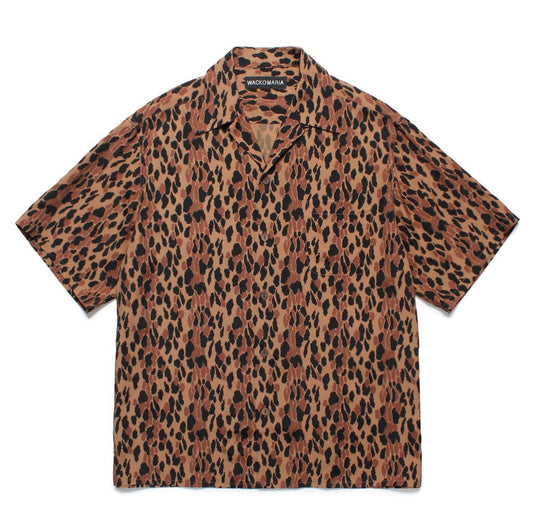 LEOPARD HAWAIIAN SHIRT S/S #BROWN [25SSE-WMS-HI03]