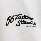 56 TATTOO STUDIO | WASHED HEAVY WEIGHT CREW NECK LONG SLEEVE T-SHIRT #WHITE [56TS-WM-LT03]