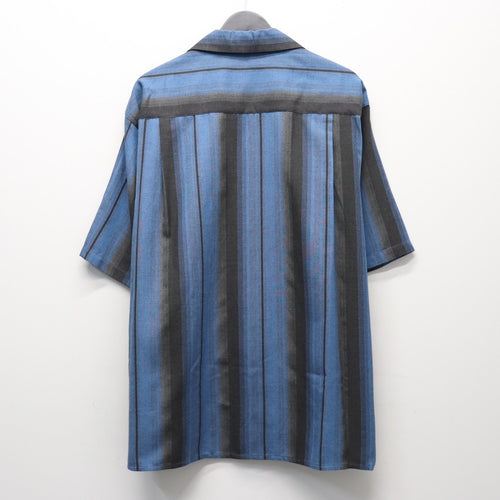 OMBRE STRIPED OPEN COLLAR SHIRT S/S #BLUE [26SS-WMS-OC12]