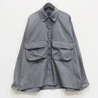 TECH SPORTS OPEN COLLAR SHIRT L/S #CHARCOAL [BE-82025]