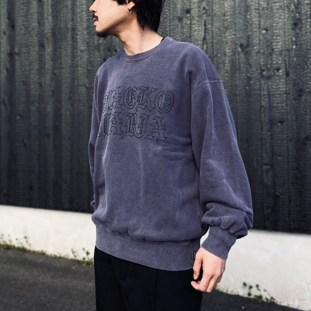 WASHED MIDDLE WEIGHT CREW NECK SWEAT SHIRT #PURPLE [26SS-WMC-SS06]