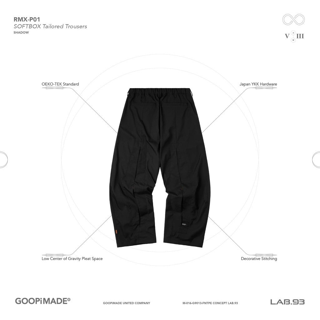 「RMX-P01」 SOFTBOX Tailored Trousers #SHADOW [GOOPI-24AW-DEC-01]