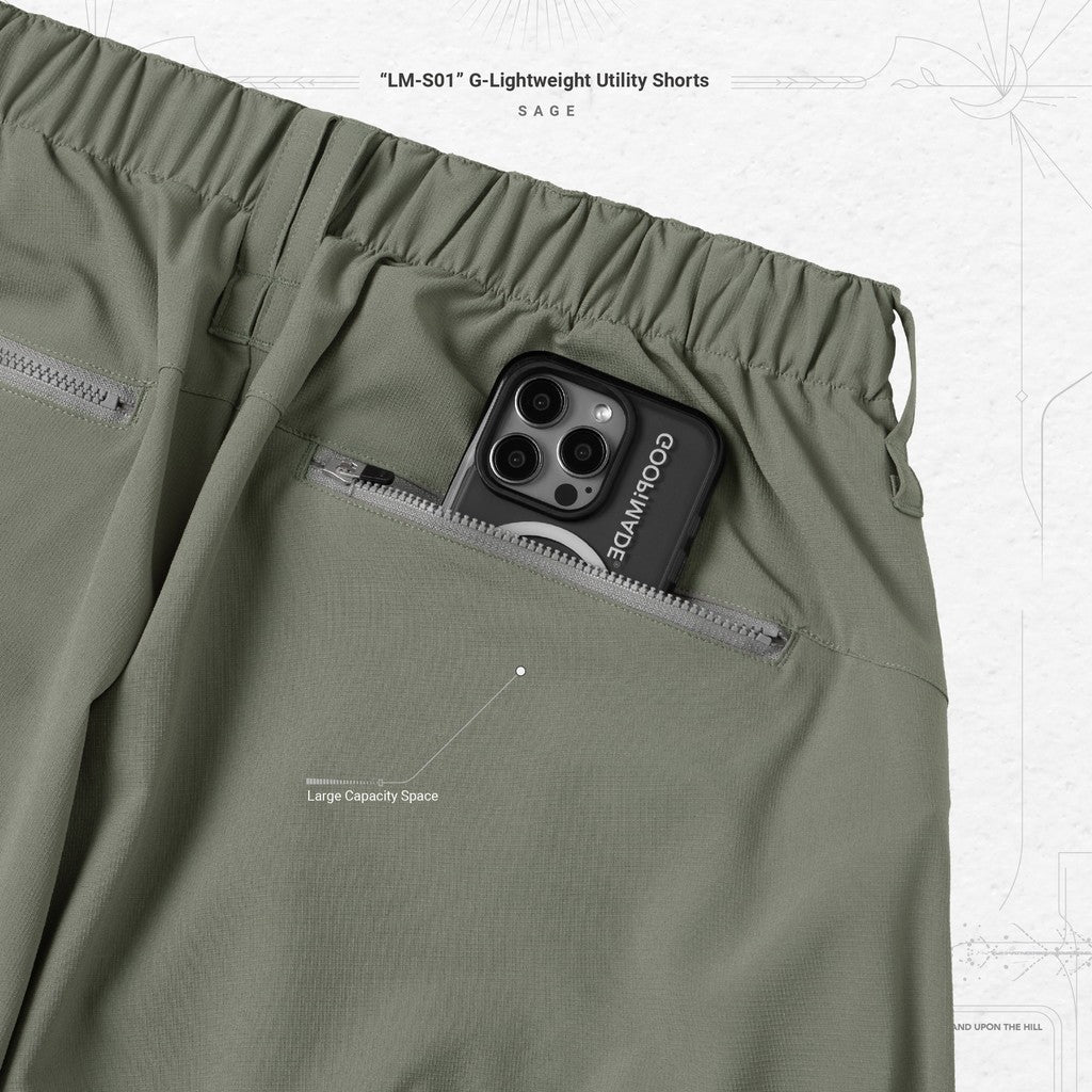 "LM-S01" G-輕便實用短褲 #SAGE [GOOPI-24SS-AUG-01]