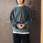 WASHED MIDDLE WEIGHT CREW NECK SWEAT SHIRT ( TYPE-2 ) #GRAY/BLACK [26FWE-WMC-SS04]