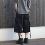 Heavy Cargo Short With Damaged(AGED CANVAS) #BLACK [M-P3-PT10]