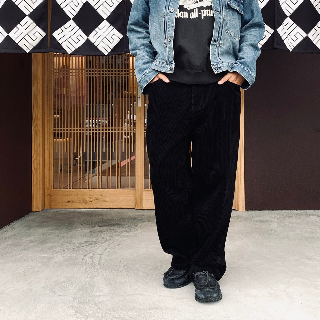 Corduroy Baggy Jeans #Black [SD26F-PT06]