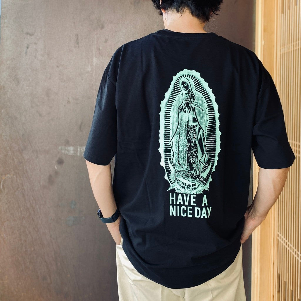 WASHED HEAVY WEIGHT CREW NECK T-SHIRT ( TYPE-2 ) #BLACK/GREEN [26FWE-WMT-WT02]