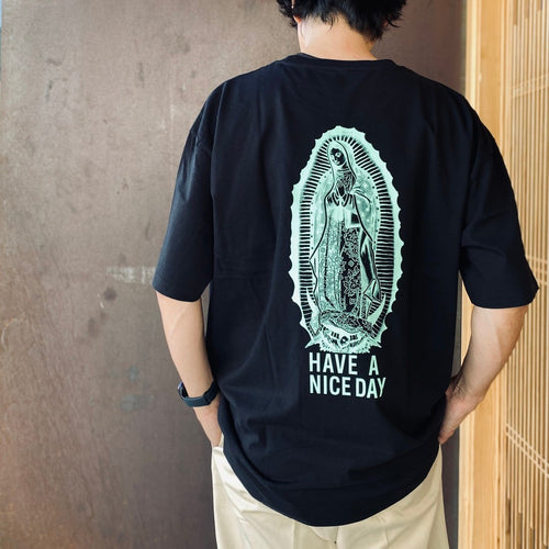 WASHED HEAVY WEIGHT CREW NECK T-SHIRT ( TYPE-2 ) #BLACK/GREEN [26FWE-WMT-WT02]