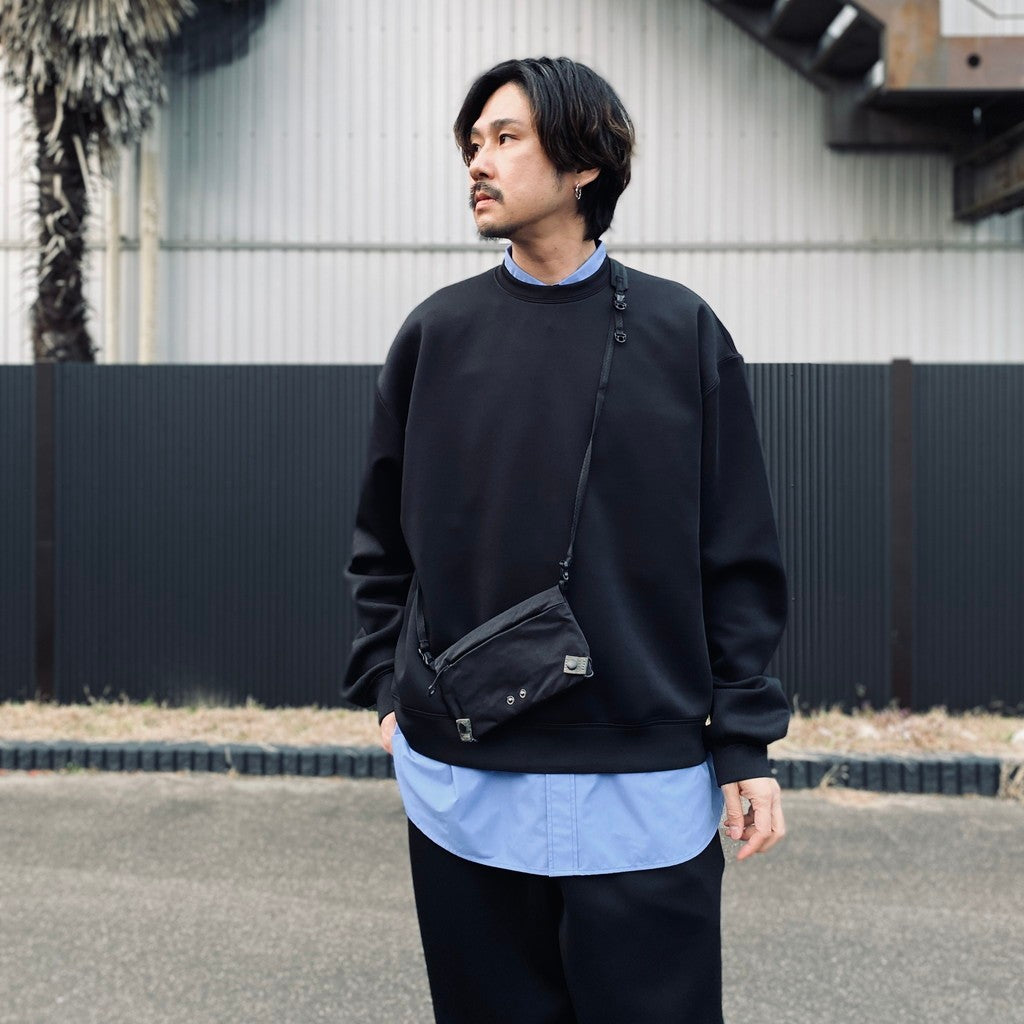 TEXTURED TWILL DRAWSTRING SACOCHE #BLACK [FTT36261B0005]