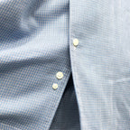 Double Gauze Plaid Open Collar Shirt #Off x Blue [SD26S-SH02]