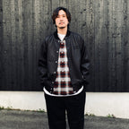 OMBRE CHECK OPEN COLLAR SHIRT L/S ( TYPE-1 ) #BROWN [26SS-WMS-OC11]