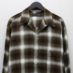 OMBRE CHECK OPEN COLLAR SHIRT L/S ( TYPE-1 ) #KHAKI [25FW-WMS-OC05]