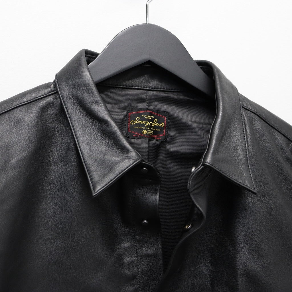 LEATHER SHIRT #GOAT SKIN SUEDE LEATHER [sn25f002]